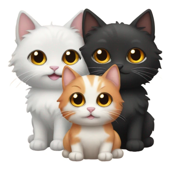 three cat besties. One is orange and fluffy one is cream and fluffy one is black  sticker