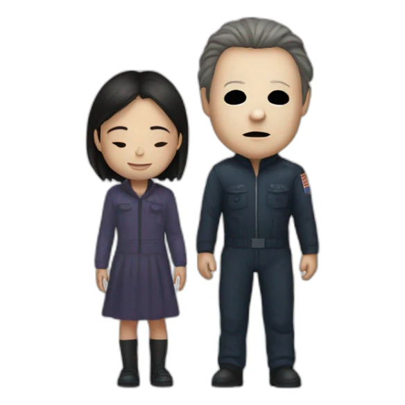 michael myers with girl sticker