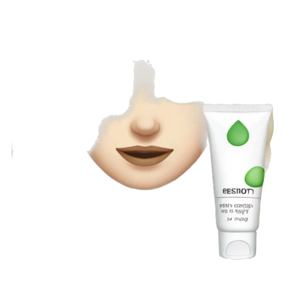 White girl green eyes applying face cream  sticker