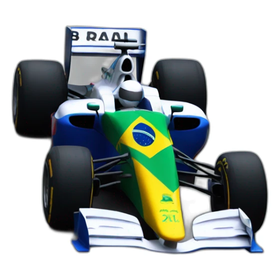 A F1 CAR WITH BRAZIL FLAG sticker