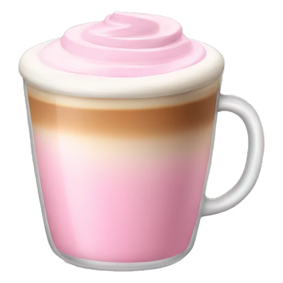 Latte coffee with the pastel pink glass  sticker