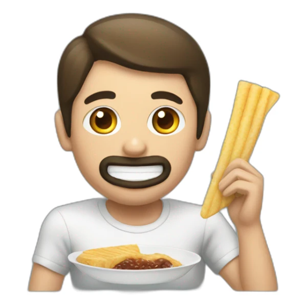 Persona comiendo palitos de pan sticker