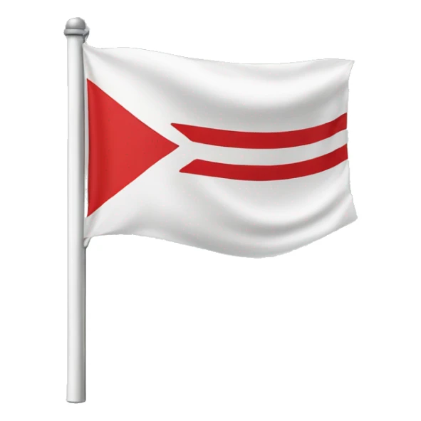 White flag with red Line horizontally in the middle sticker