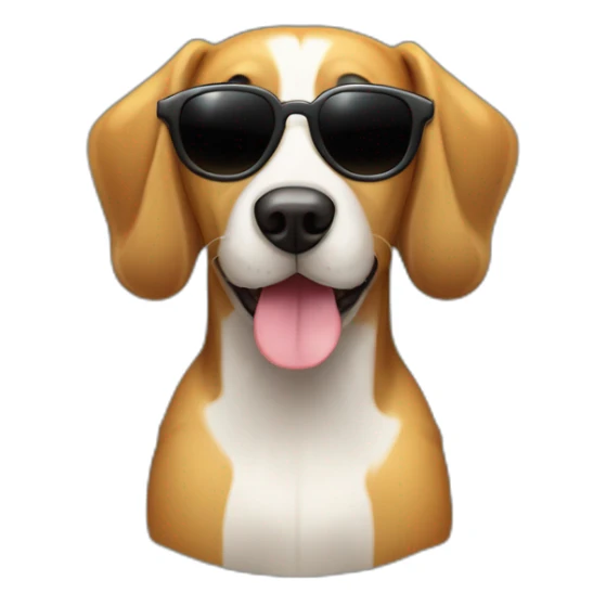dog braco weimanerer smialing with sun glasess sticker