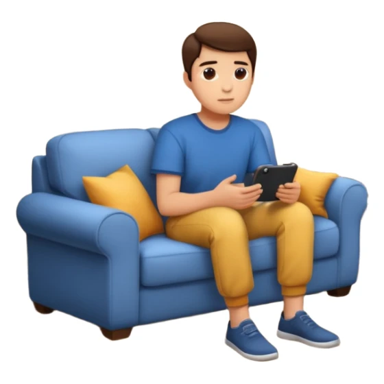 person watching a movie in their living room sticker