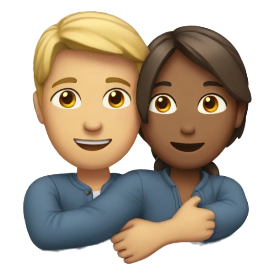 two people with arms around each other sticker
