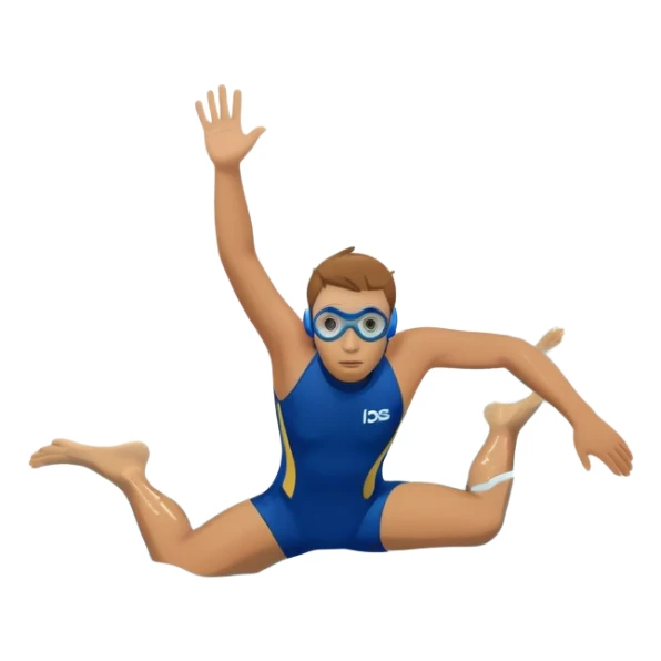 determined pool diver dives into a pool of confidence blue water underneath water  sticker