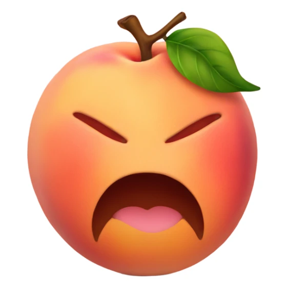 Peach with kiss on it sticker