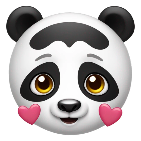 Panda with hearts in the eyes sticker