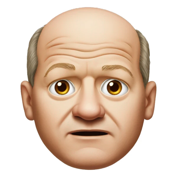photorealistic Olaf Scholz shrugs sticker