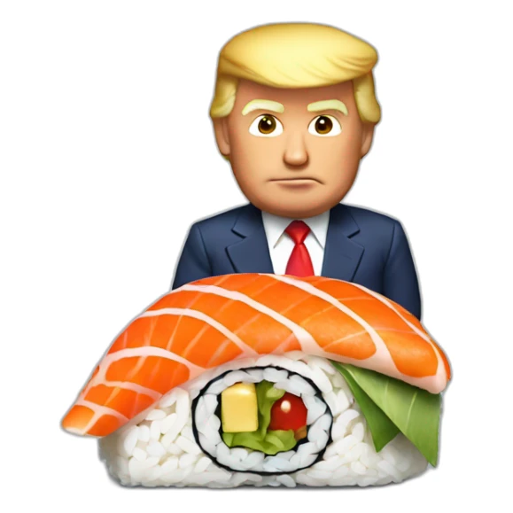 Donald Trump with Sushi sticker