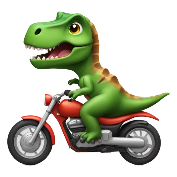 dinosaur riding a motorbike sticker