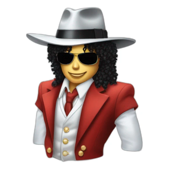 The super saiyan god dressed like Michael Jackson's iconic Smooth Criminal wear sticker