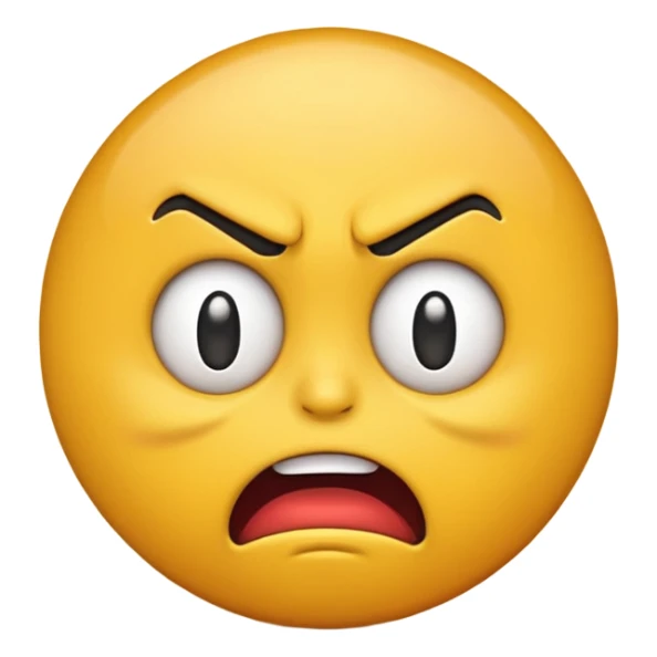 angry emoji with a confused, dumb, idiot expression sticker