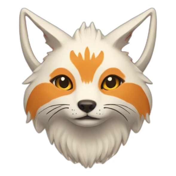 kitsune with 9 big petalshaped tails at back sticker