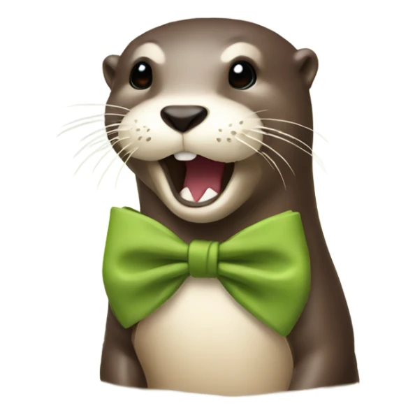 otter with bow sticker