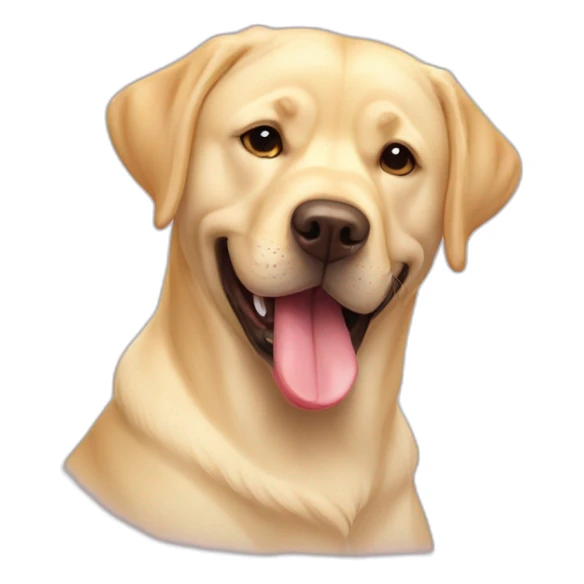 Light yellow English Labrador retriever big tongue chubby face happy triangle eyes sticker