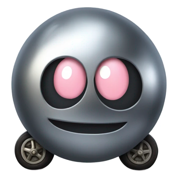 Metal cute mad Kirby ball driving on 4 car wheels sticker