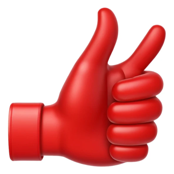 thumbs up emoji, positive and bold, apple style sticker