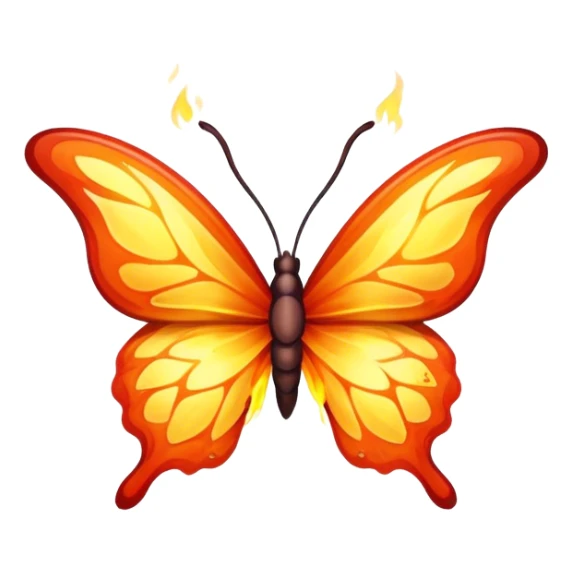 Butterfly made out of fire sticker