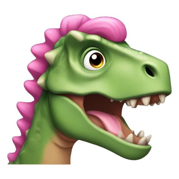 Dinosaur with pink hair sticker