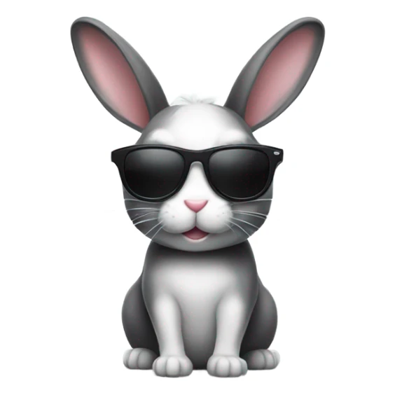 Black and white Bunny with sunglasses  sticker