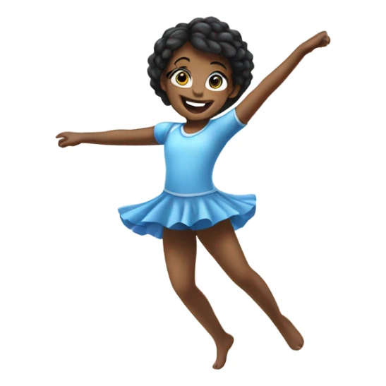 Happy girl with blue eyes doing a cartwheel sticker
