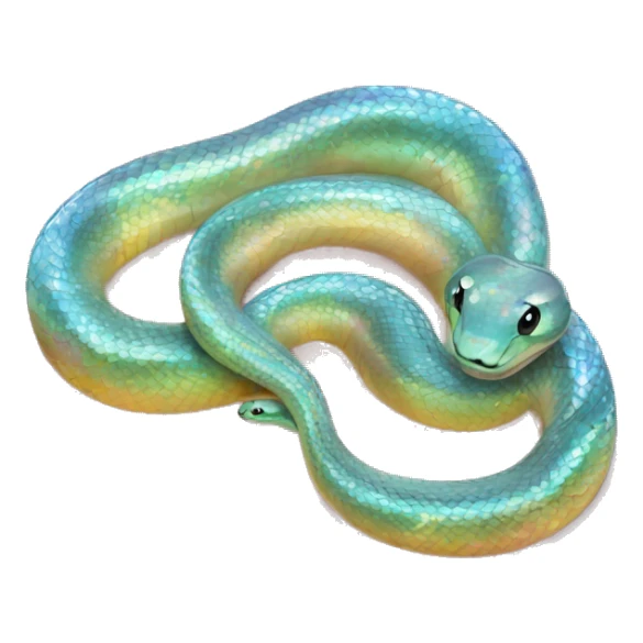 Sparkly glossy Pastel iridescent glass snake sticker