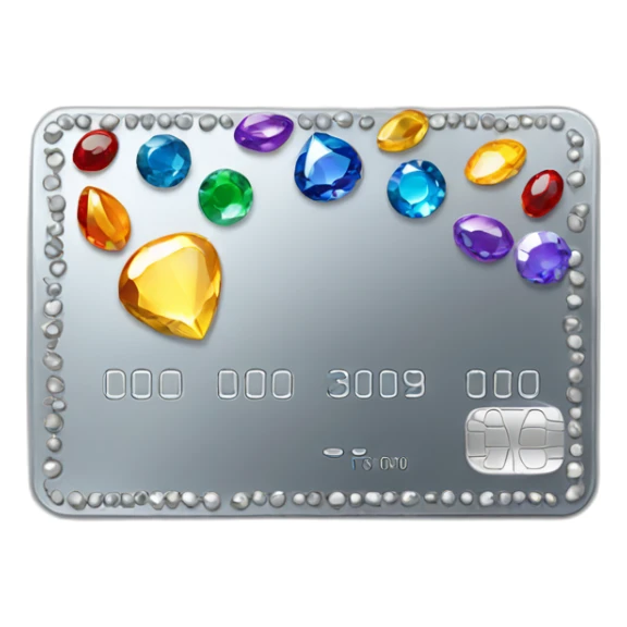 Silver credit card with gems sticker