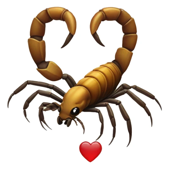 Scorpion with tail curved into a heart sticker