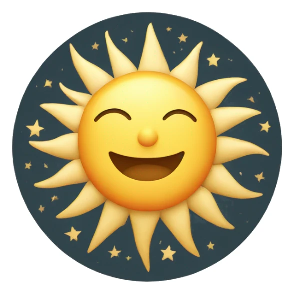 Vintage sun moon and stars icon sticker