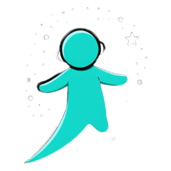 Person fading away into sparkles and stars, magical disappearance effect sticker