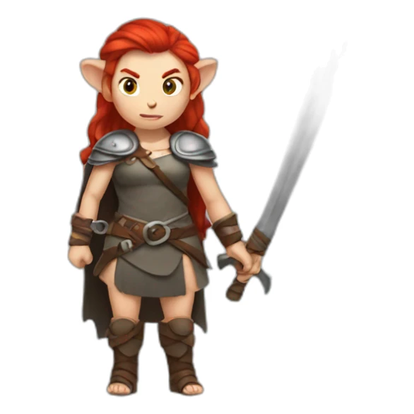 red haired female barbarian in rat form sticker