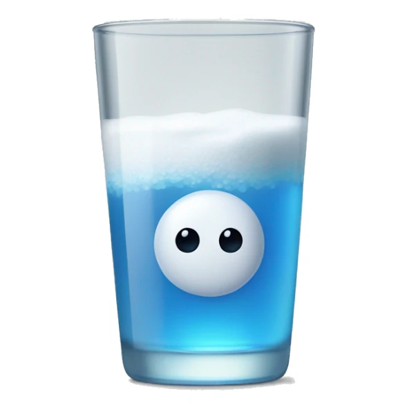 realistic glass of alka seltzer (no face)  with 2 tablets on the side  sticker