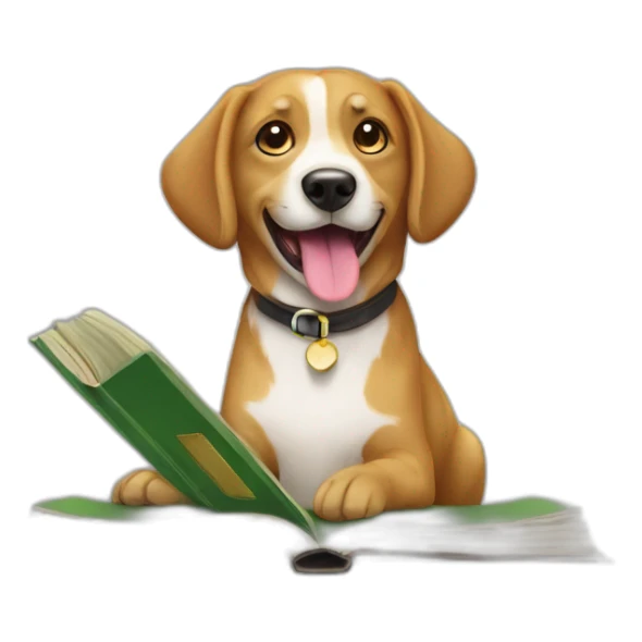 Chien sur un livre sticker