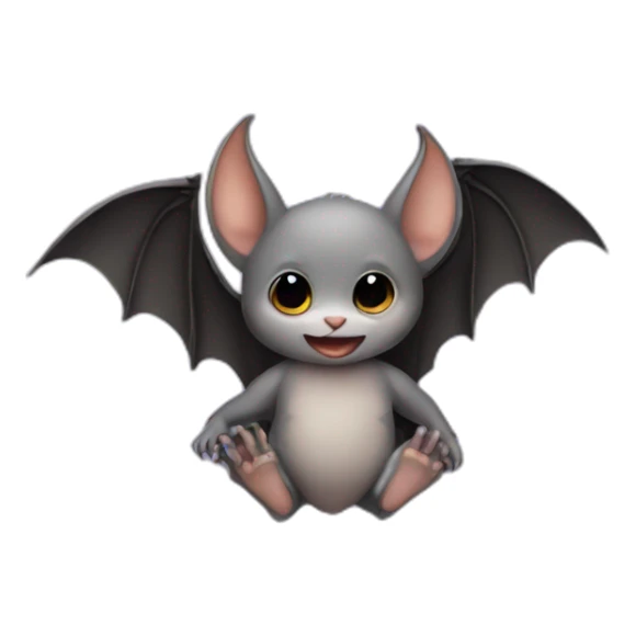 baby bat wings in front of moon sticker