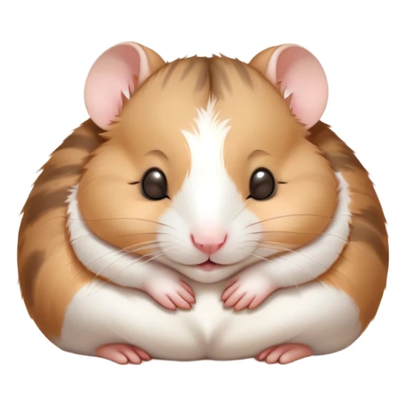 Meme-Worthy Cute Sleeping Brown and White Banded Hamster Portrait Emoji, Head resting peacefully with a contented smile, showcasing a delightfully compact build and a luxuriously soft banded fur of brown and white, eyes shut in a serene nap, Simplified yet hilariously adorable features, highly detailed, glowing with a soft, drowsy light, high shine, relaxed and utterly lovable, stylized with an air of playful laziness, bright and heartwarming, soft glowing outline, capturing the essence of a comically sleepy hamster, so meme-worthy it feels like it could instantly become the next viral sensation of adorable slumber! sticker