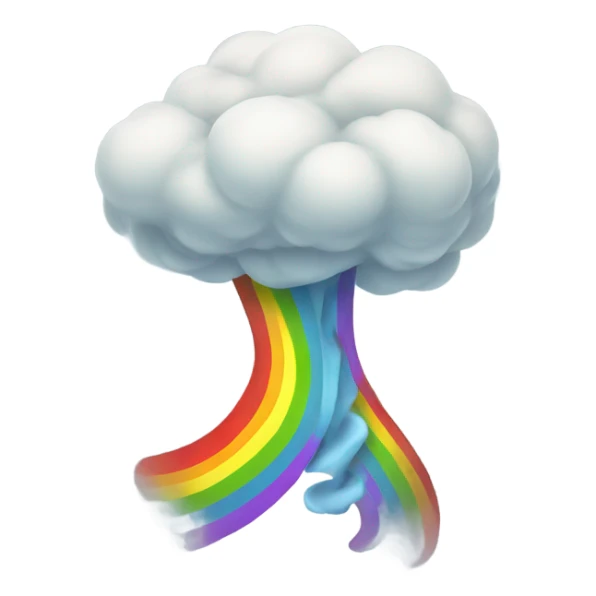 Tornado with little colorful rainbow sticker
