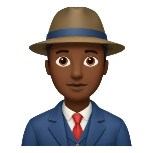 Homme. Créole réunionnais avec chapeau Tour Eiffel  sticker