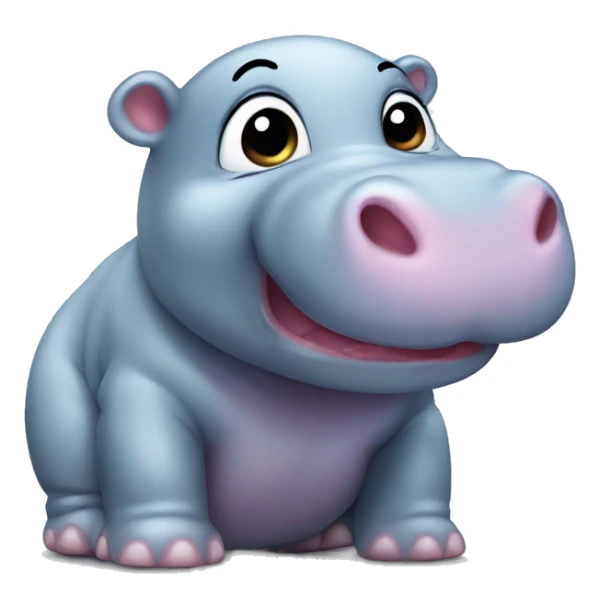 glistening baby hippo sticker