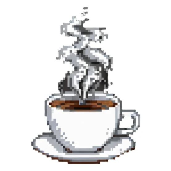 cup of coffee with steam sticker