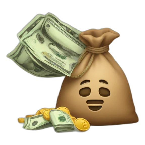 exchange between money bag and followers sticker