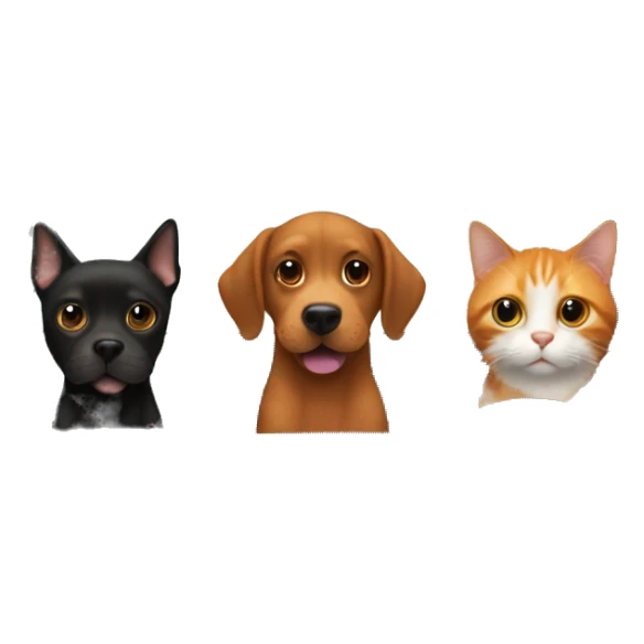 Black dog, brown dog and orange cat in a car sticker