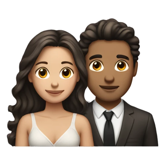 A straight young couple that has dark brown wavy hair sticker