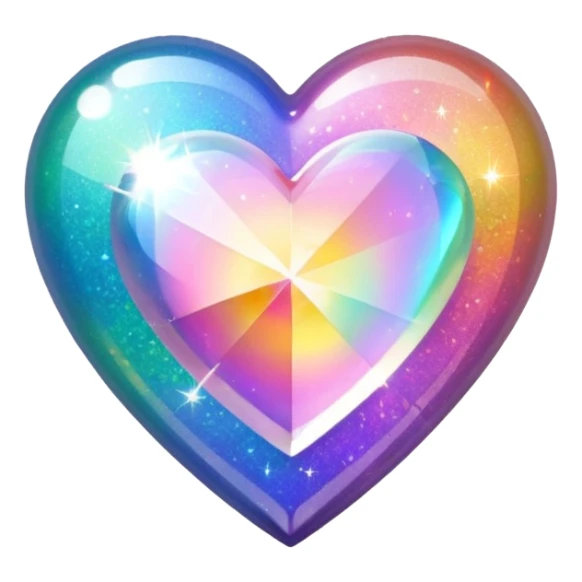 glitter heart with prism sparkles sticker