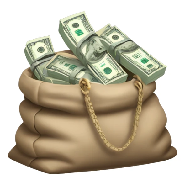 Bags overflowing with money ￼ sticker