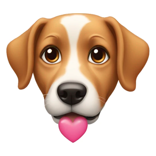 Dog with Hearts in his eyes sticker