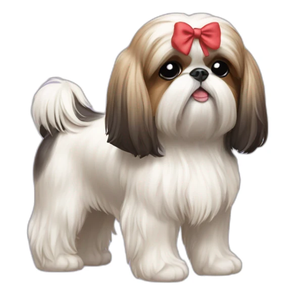 Dog Shih Tzu with a bow on head full-body sticker