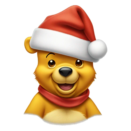 winnie the pooh in santa hat sticker