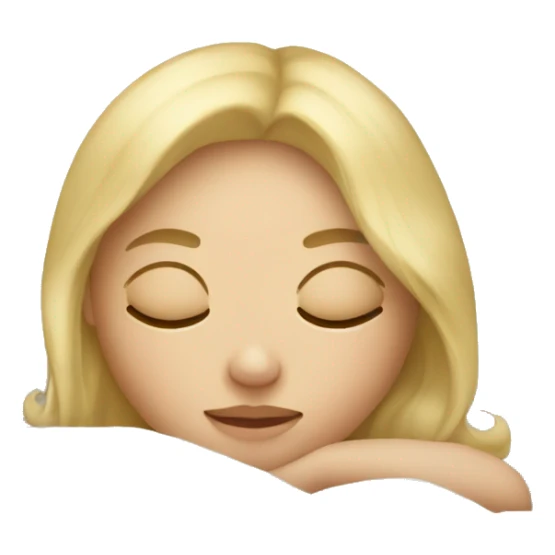 Blonde girl sleeping on pillow with blanket sticker